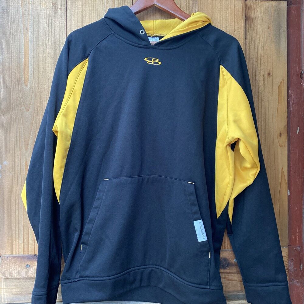 boombah black and yellow hoodie sz small